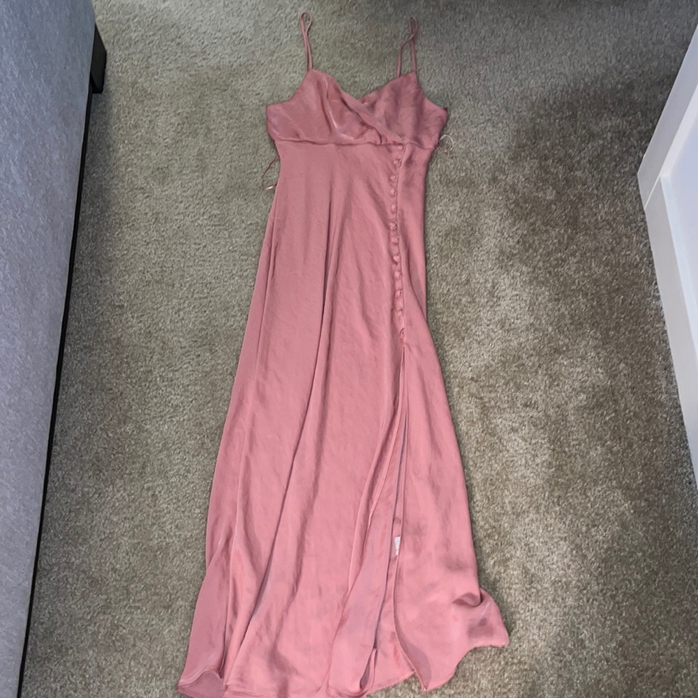 Zara maxi slit satin dress
